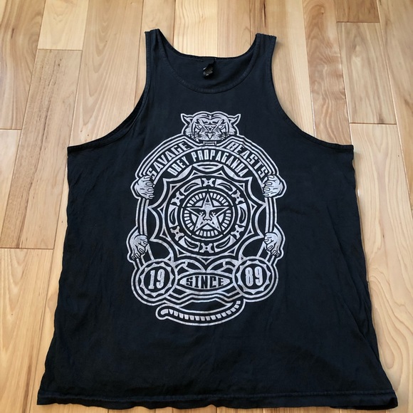 Obey Other - Obey Savage Beasts Obey Propaganda Tiger Graphic Tank Top